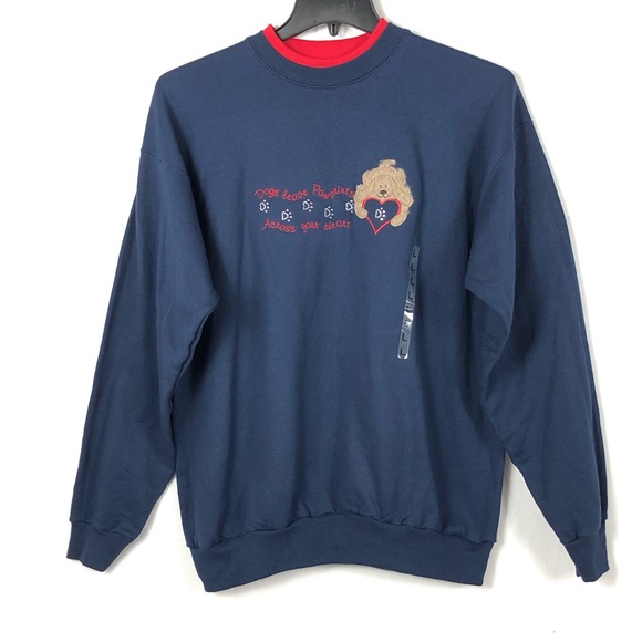 M&C Energy Sportwear Dogs Leave Pawprints Sweatshirt - Picture 1 of 9